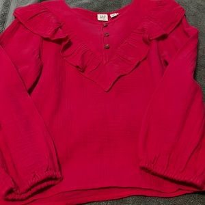 Gap pink fall top size 10